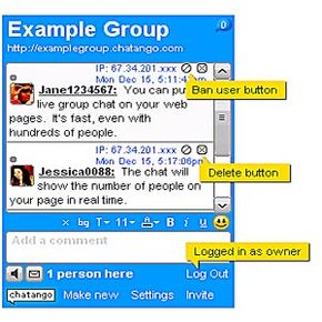 Chatango users can chat with friends or embed chat rooms on Web sites and s...