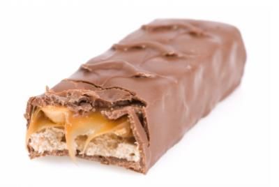 close-up of a candy bar