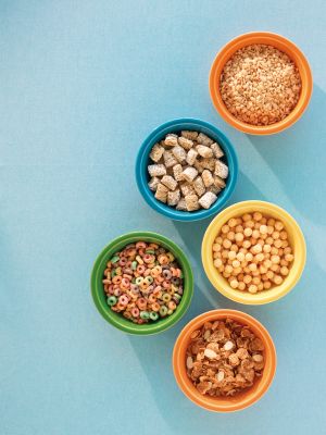 assorted bowls of cereal