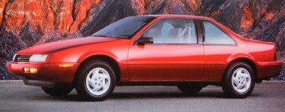 A red, 1995 Chevrolet Beretta.
