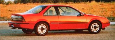 A red, 1989 Chevrolet Beretta.