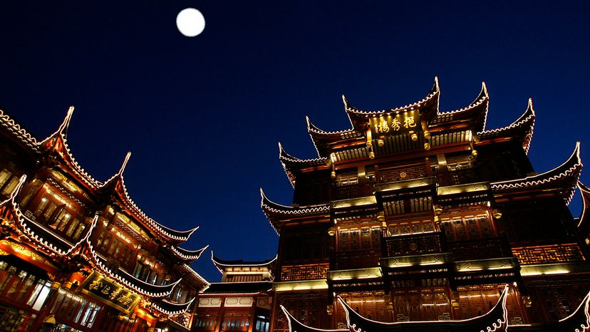 full moon over China