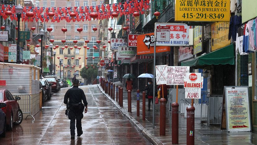 police on patrol in Chinatown, San Francisco