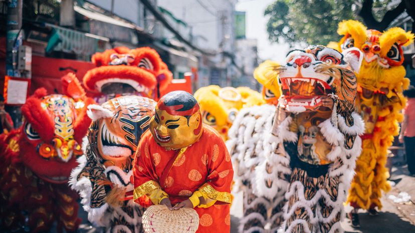 lion dancers