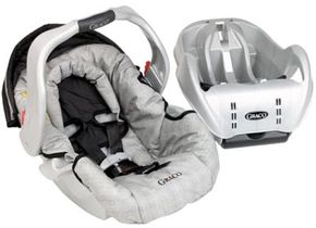 Graco SnugRideThis rear-facing seat has a separate plastic base that can be left in your vehicle, while the seat serves as portable unit.