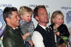 Neil Patrick Harris and his family at opening night of Cirque du Soleil's “Totem” in January 2014.