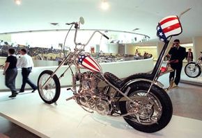 Image Gallery: Choppers A replica of one of the choppers from the film &quot;Easy Rider.&quot; See more chopper pictures.­