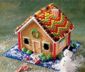 gingerbread house with candy decorations