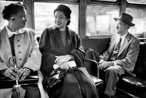 Rosa Parks, center, one of the most famous figures from the civil rights movement, helped spark the Montgomery Bus Boycott.