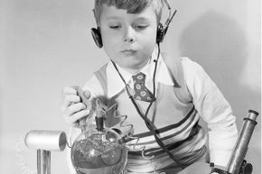Back in 1950, the Atomic Energy Lab was on display at the American Toy Fair.   Although it included radioactive materials, and a workable Geiger counter, the makers stressed the set was harmless.