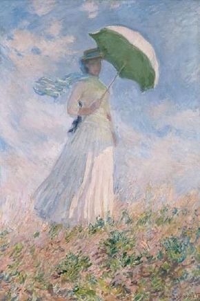 Woman with an Umbrella turned towards the right by Claude Monet is an oil on canvas (51-5/8x34-5/8 inches) housed at the Musée d'Orsay in Paris.
