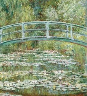 Claude Monet's Bridge Over a Pond of Water Lilies is an oil on canvas (36-1/2x29 inches) housed in The Metropolitan Museum of Art in New York.
