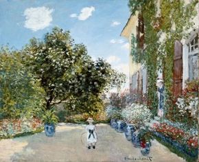 Claude Monet's The Artist's House at Argenteuil  (23-3/4x28-7/8 inches) is an oil on canvas housed as part of the Mr. and Mrs. Martin A. Ryerson Collection at the Art Institute of Chicago.