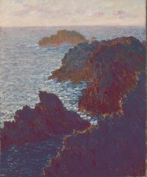 Rocks at Belle-Isle, Port-Domois by Claude Monet is an oil on canvas (28-1/2x23 inches) housed in The Saint Louis Art Museum.