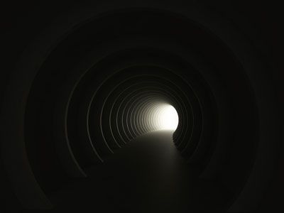 How would you react if you found yourself in a cramped, dark tunnel like this one?