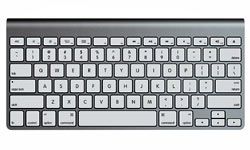 A keyboard for a MacBook computer.