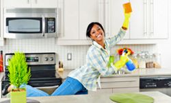 woman cleaning