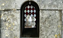 broken stained glass window