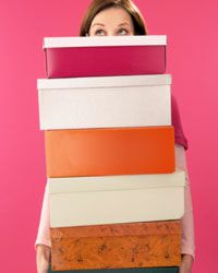 stack of shoe boxes