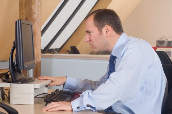 businessman at desktop