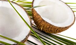 Fresh coconut milk and nutty food.