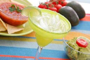 Margarita with appetizer food