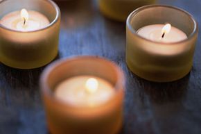 A simple tea light candle can provide the heat for a soda can Stirling engine.