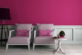 bright pink living room