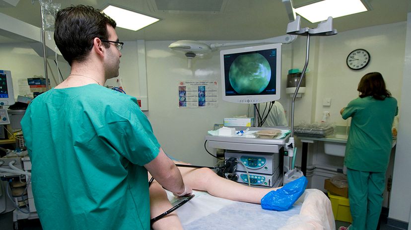 person getting examined in endoscopy 