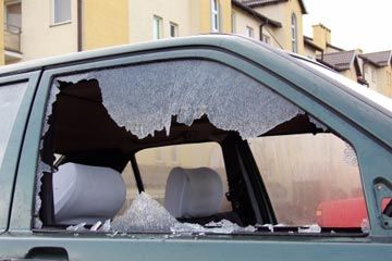 car with broken window