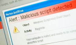 antivirus program detecting a potential threat and displaying a warning