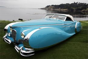 A 1949 Delahaye 175 S is shown on display at the Pebble Beach Concours d'Elegance in Pebble Beach, Calif.