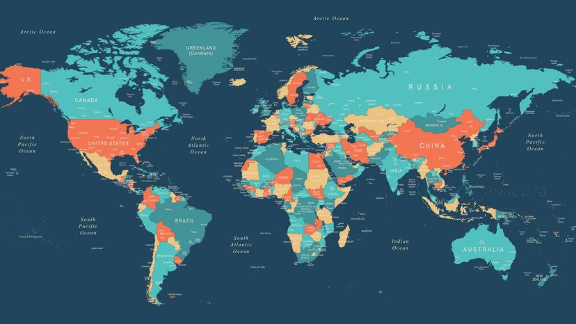 continents of the world with countries