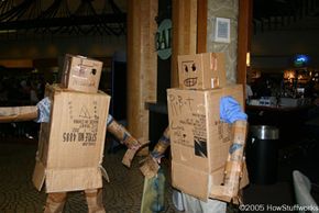 Cardboard costumes: not breathable or flexible