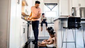 family eating breakfast