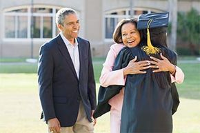 college grad and parents