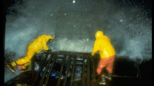 Which is more dangerous: crab fishing or filming crab fishing?