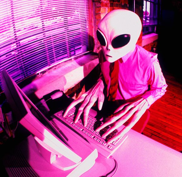 Alien accessing the Internet