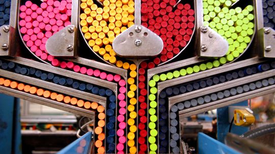 How are Crayons and markers made?