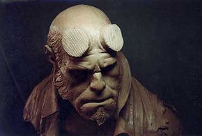 Make-up design bust sculpted for &quot;Hellboy&quot; makeup