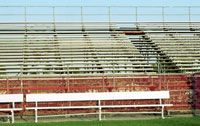 Metal bleachers cost more to replace than thieves can get in exchange for them.