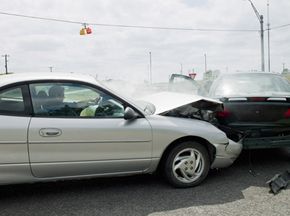 Head on Car Crash in Slow Mo 