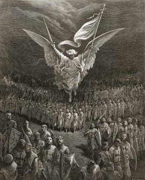 An angel leading the Crusaders to Jerusalem