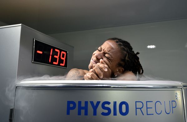 woman in cryotherapy chamber