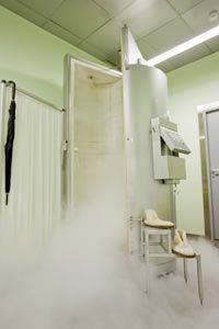 Cryotherapy chambers are filled with liquid nitrogen.