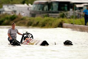 A sunken swamp buggy at the Florida Sports Park in Naples, Fla.