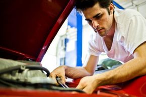 Man working on engine