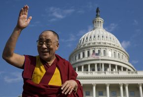 The Dalai Lama has traveled the world in his exile from Tibet. He visited Washington, D.C., in October 2007 to receive the Congressional Gold Medal.