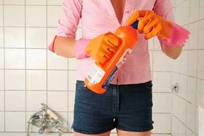 Keep bathrooms well-ventilated when cleaning them.