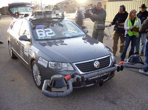 A modified and robotized Volkswagen Passat.